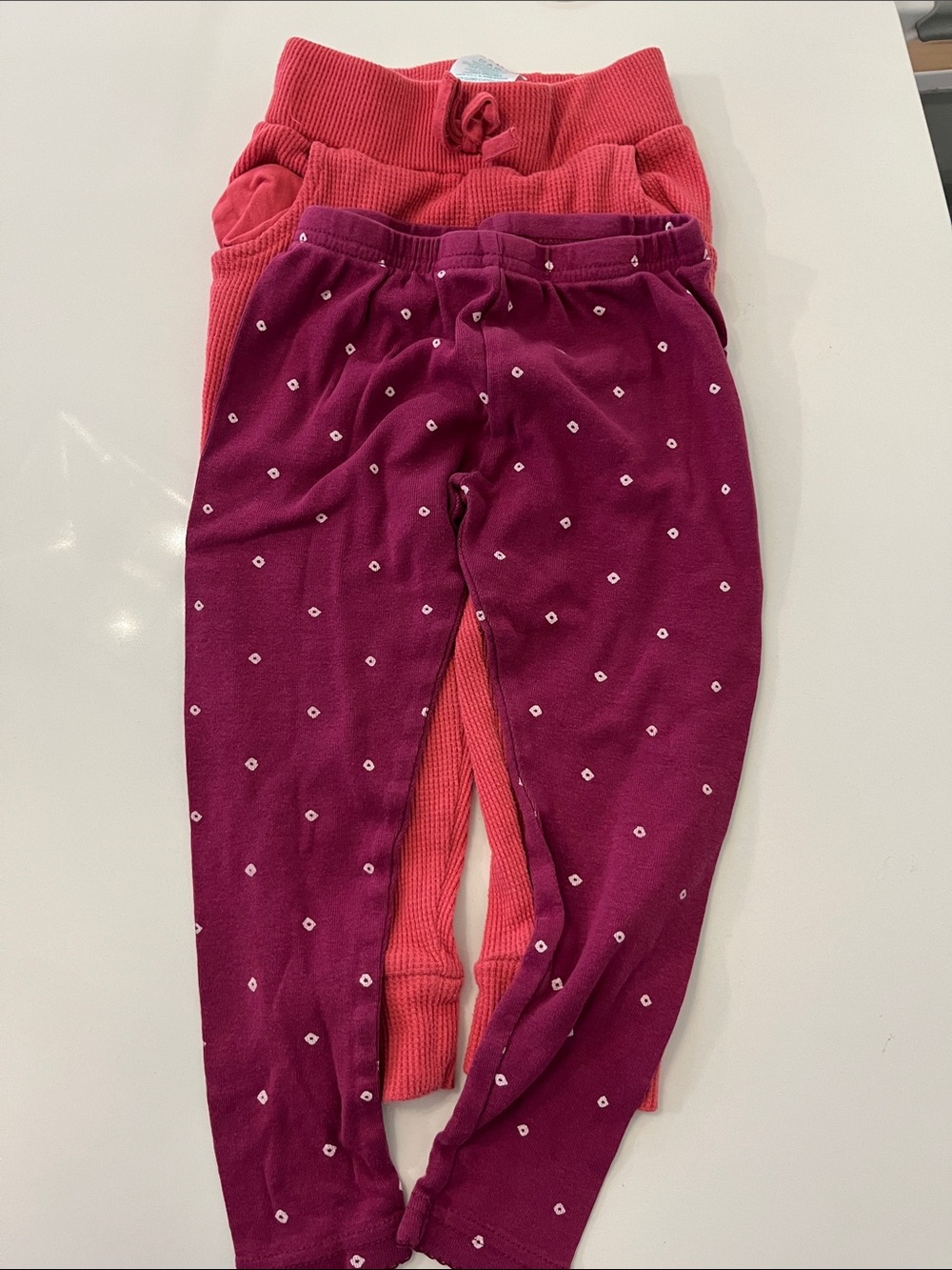 Girls 3T pants and legging bundle - Magenta and Coral bottoms